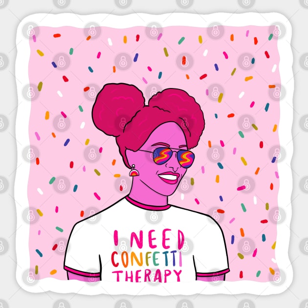 Confetti Therapy Sticker by Doodle by Meg